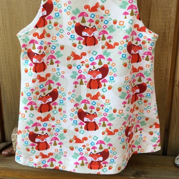 FOX PRINT DRESS Jersey Knit Size 1T - Picture 5 of 9